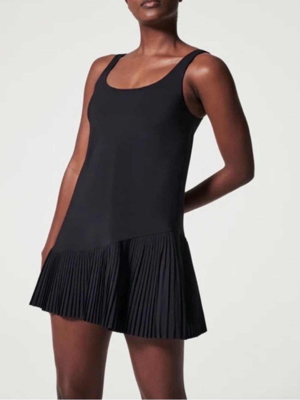 Spanx Beautiful Yes Pleats Active  Dress Black